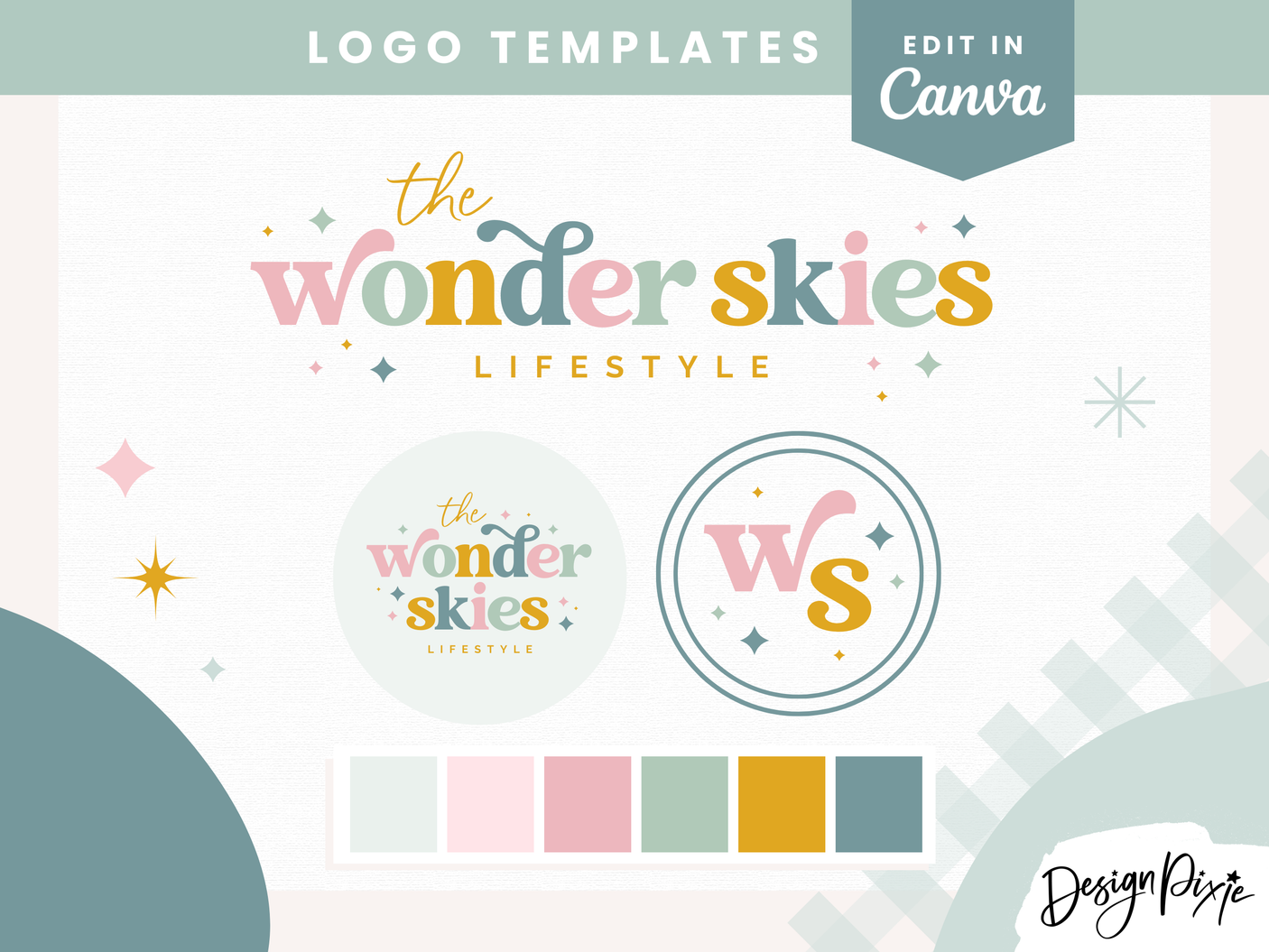 Wonder Skies Logo Template - Design Pixie