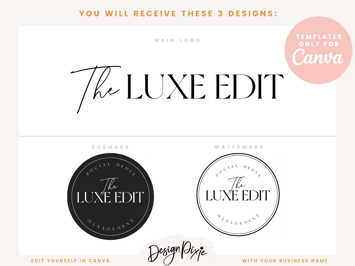 Modern Luxe Black Logo Design - Design Pixie