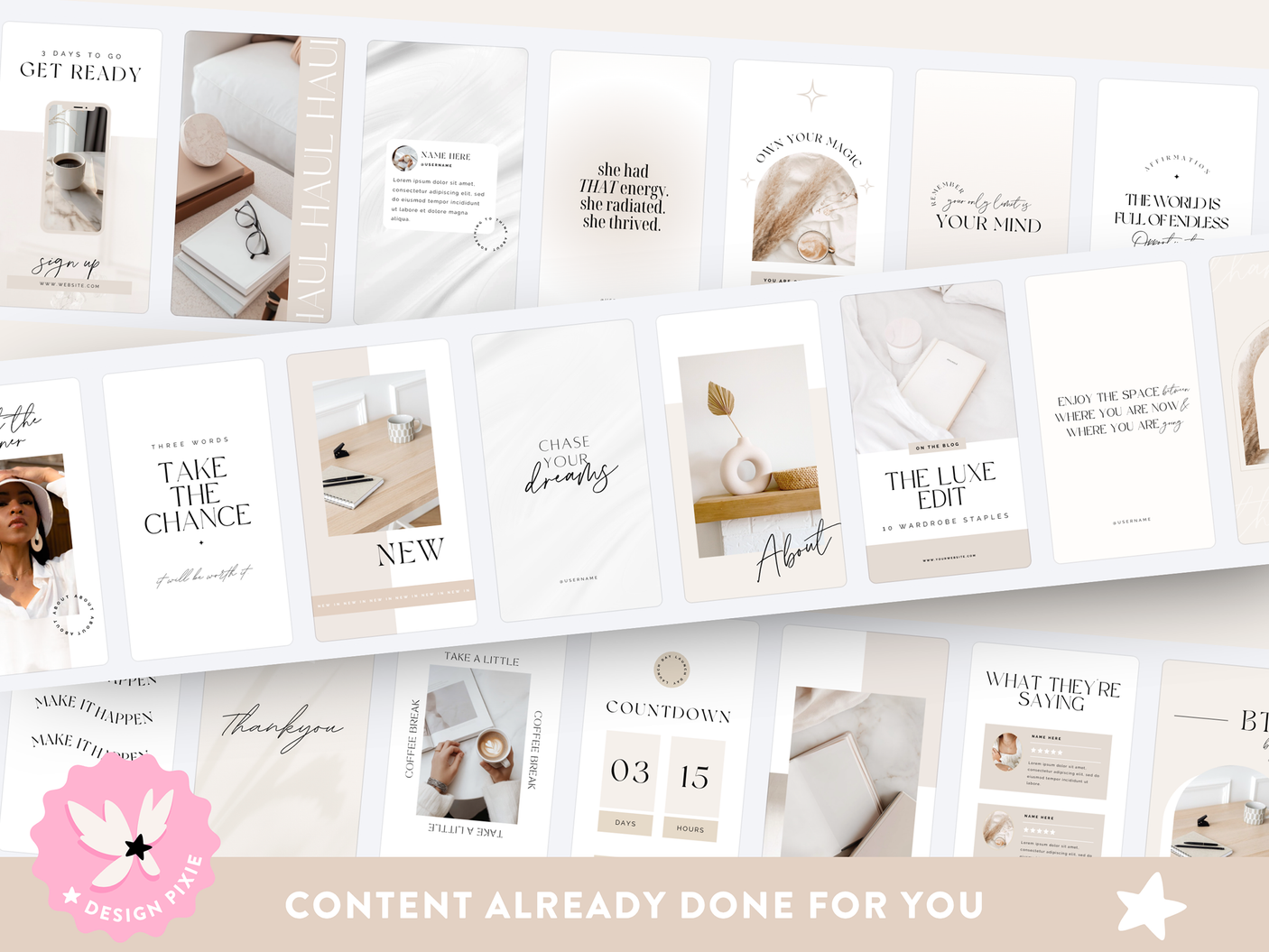 Minimal White Aesthetic Instagram Templates