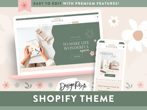 Olive green Shopify theme with an elegant design for stationery stores