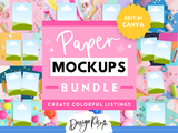 Colorful Paper Mockups Bundle