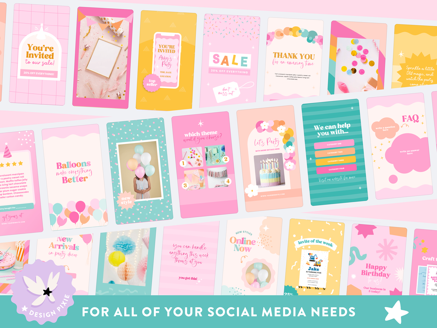 Bright Party Instagram Templates