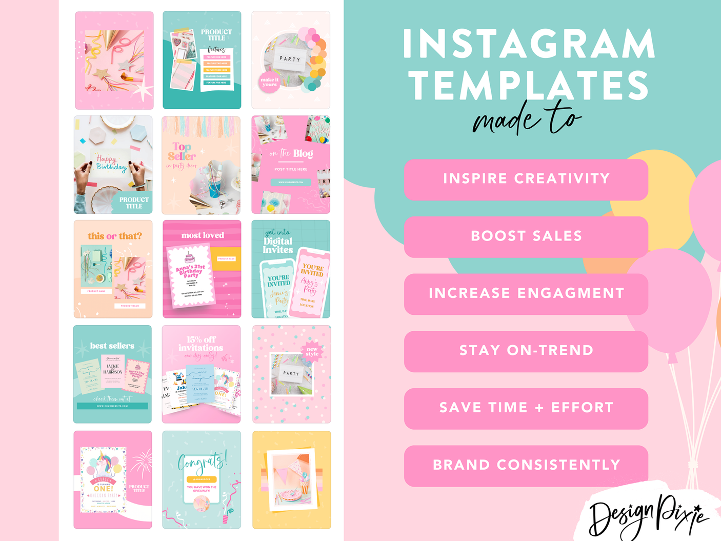 Bright Party Instagram Templates