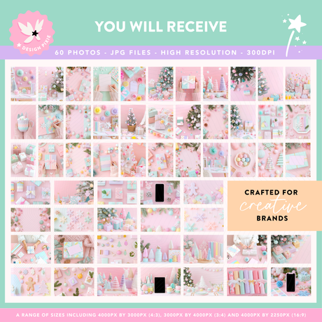 Pretty pastel stock images for Christmas blogging