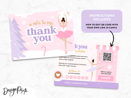 Fairytale Christmas Thank You Card Template