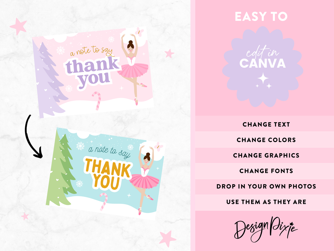 Fairytale Christmas Thank You Card Template