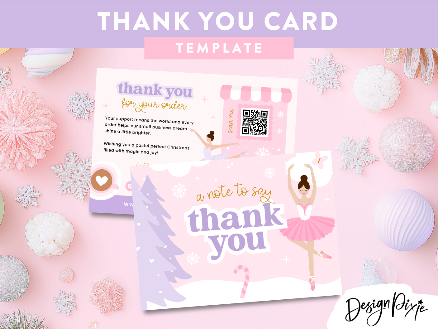 Fairytale Christmas Thank You Card Template