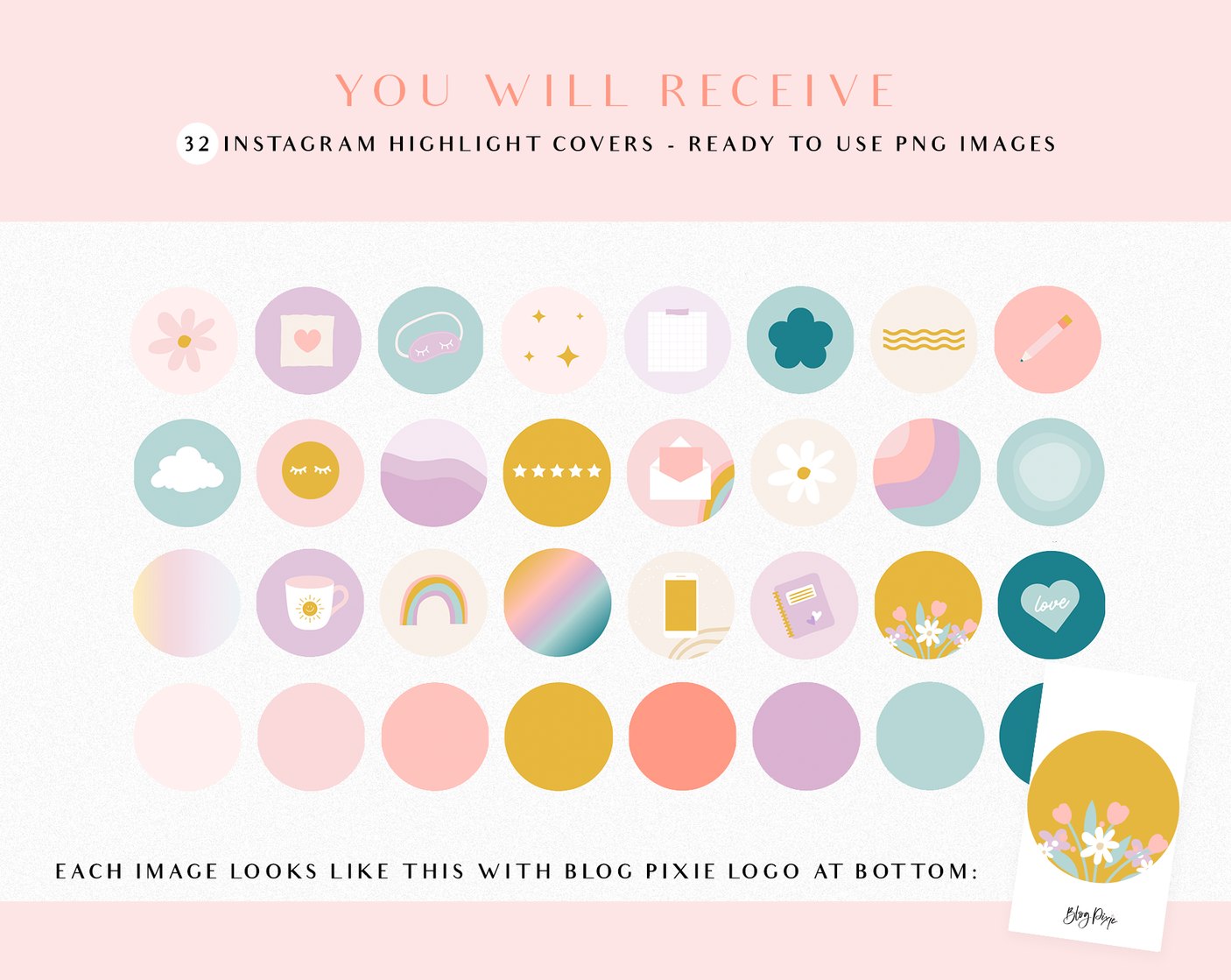 Pastel Rainbow Instagram Highlight Icons - Design Pixie