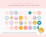 Pastel Rainbow Instagram Highlight Icons - Design Pixie