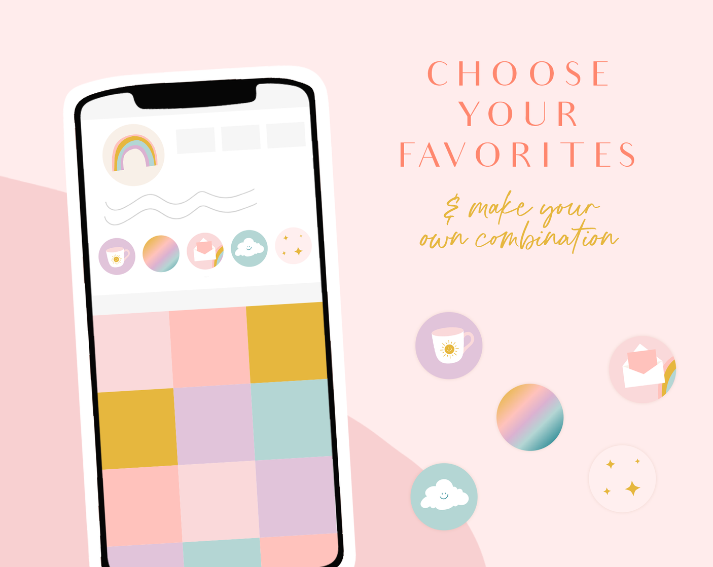 Pastel Rainbow Instagram Highlight Icons - Design Pixie