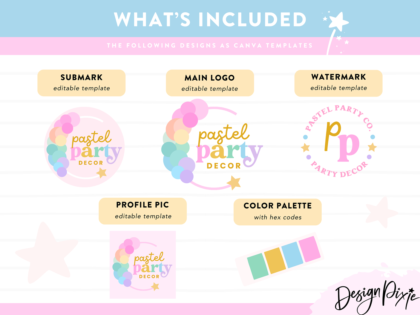 Pastel Balloon Arch Logo Design Template