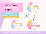 Pastel Balloon Arch Logo Design Template