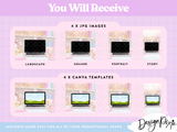 Pastel Rainbow MacBook Mockup