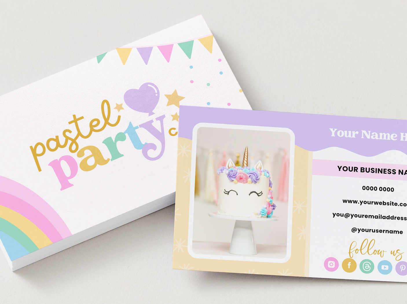 Pastel Party Business Card Template