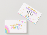 Pastel Party Business Card Template