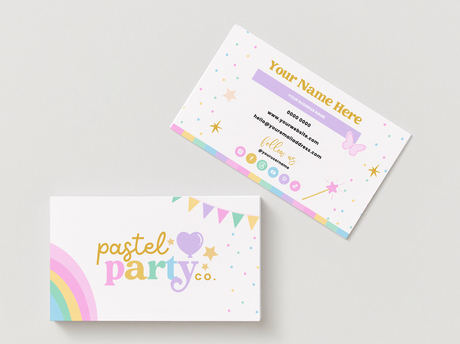 Pastel Party Business Card Template