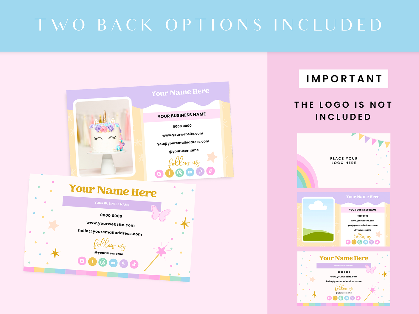 Pastel Party Business Card Template