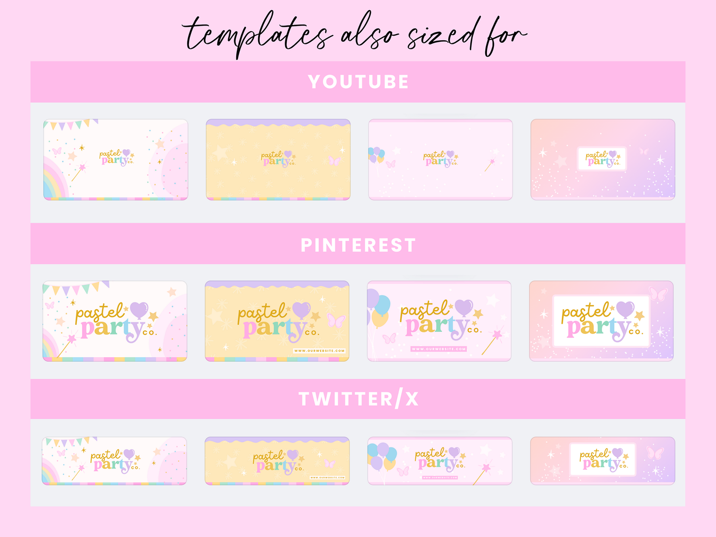 Pastel Party Social Media Banners