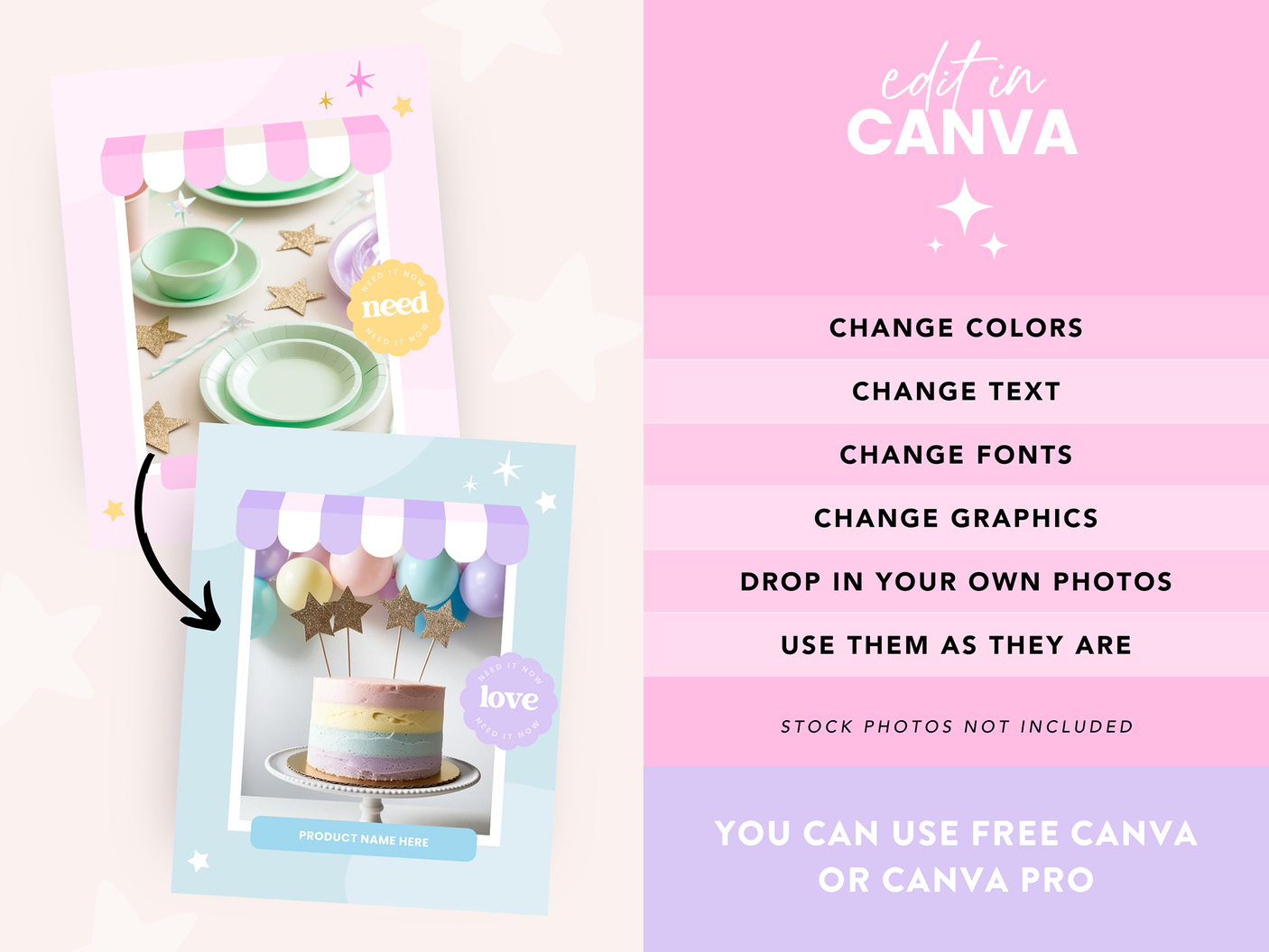 Pastel Party Instagram Templates