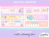 Pastel Party Etsy Banner Templates