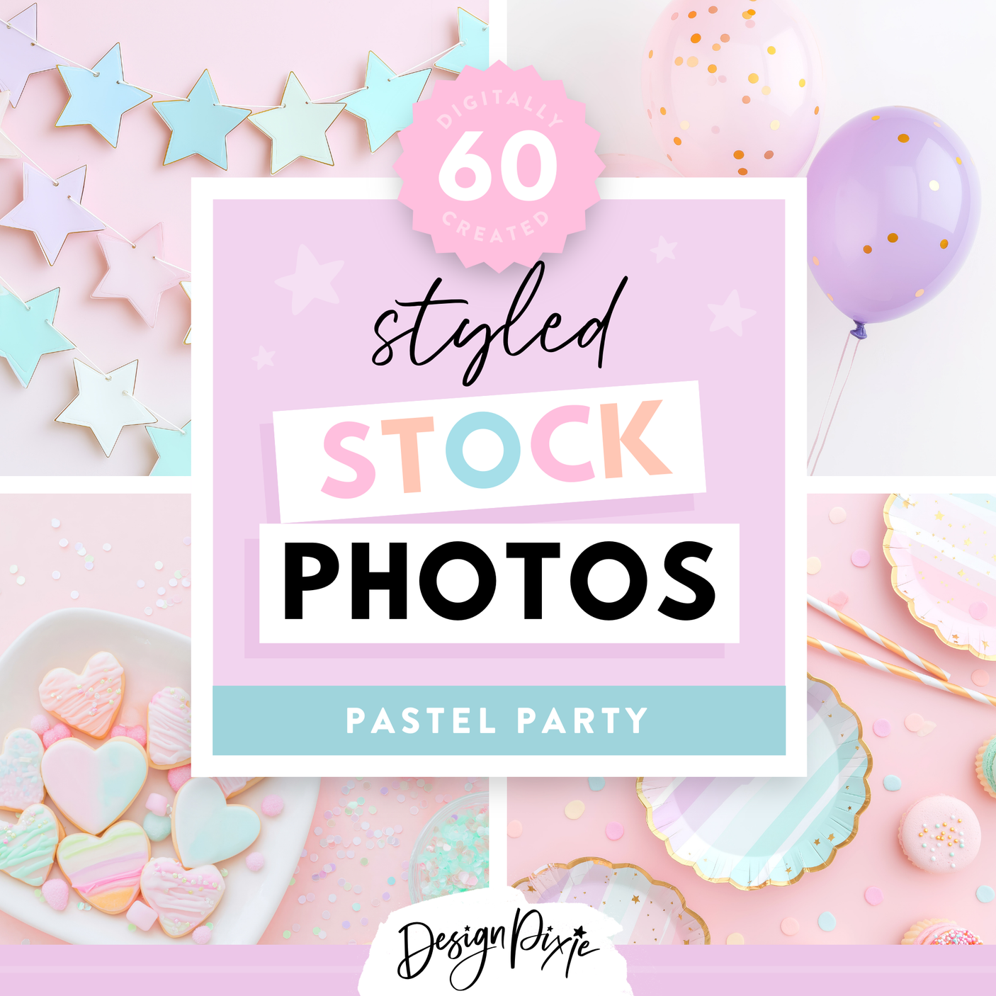 Pastel party stock photos