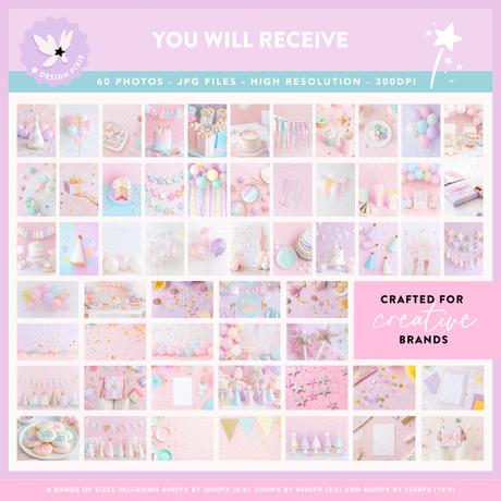 Pastel party stock image pack