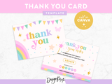 Pastel Party Thank You Card Template