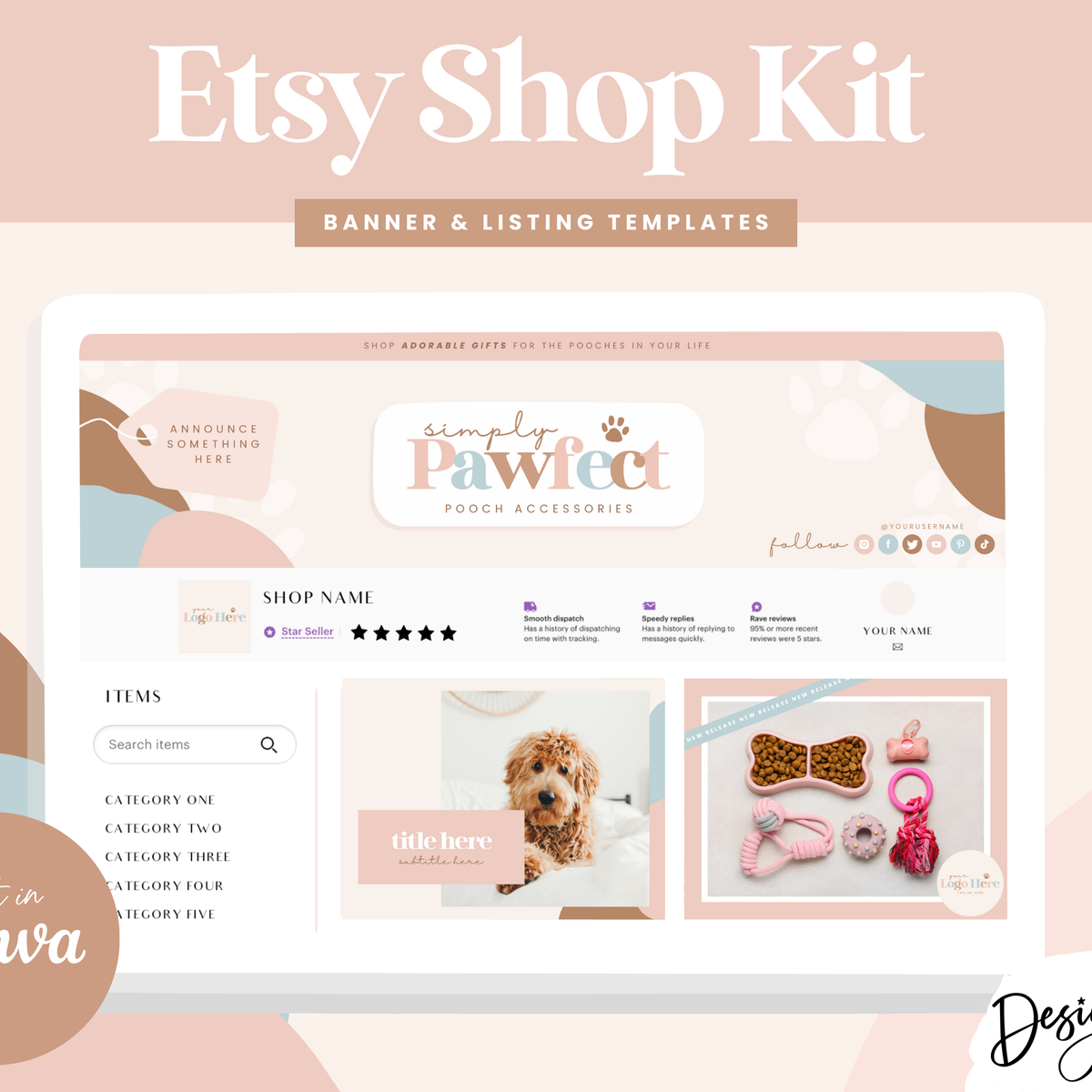 Pet Dog Etsy Shop Kit – Design Pixie