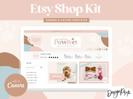 Simply Pawfect Etsy Shop Kit - Design Pixie