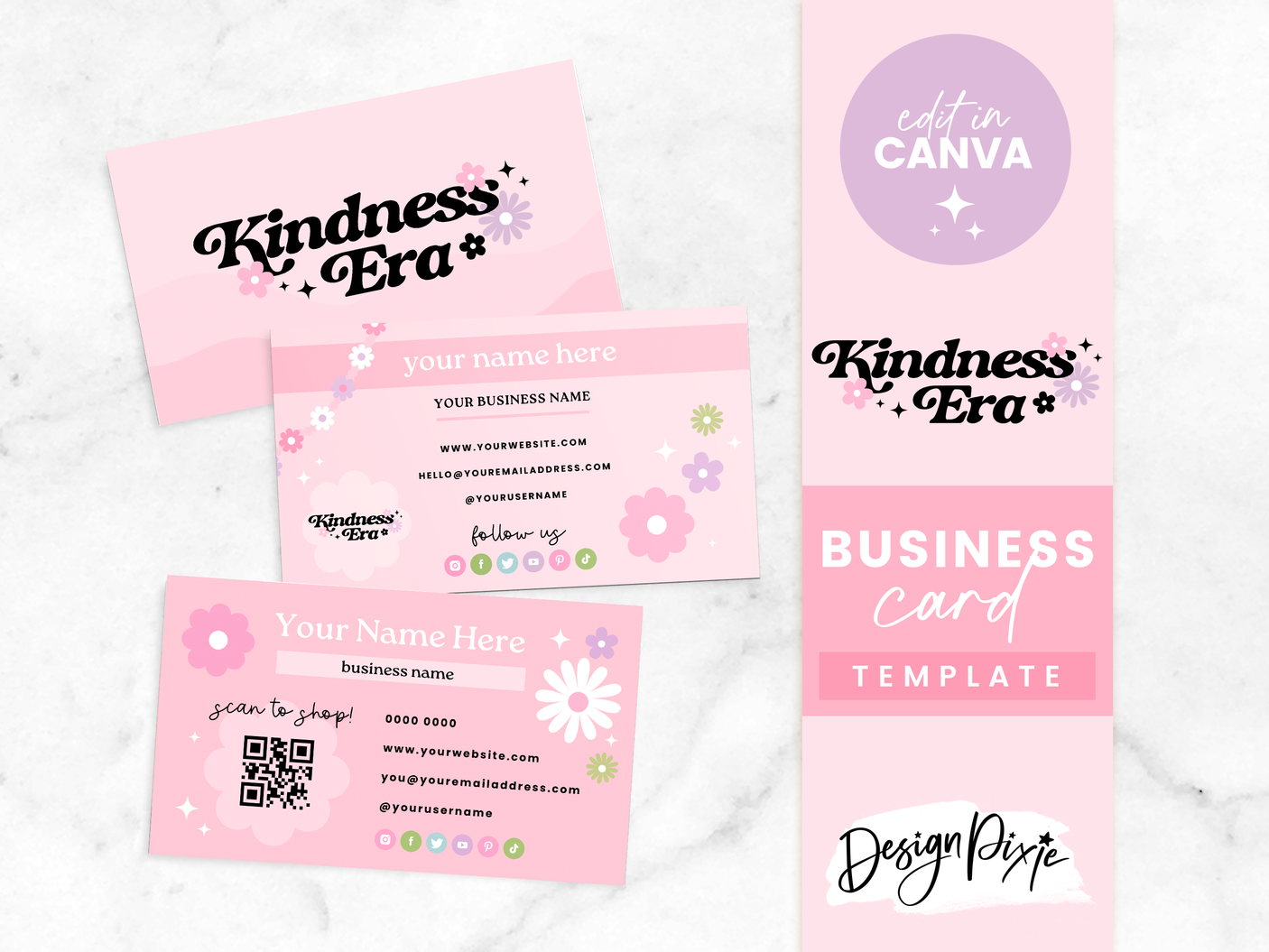 Business Card Template - Kindness Era - Design Pixie