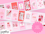 Pink Red Christmas Instagram Templates