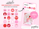 Pink Red Christmas Instagram Templates