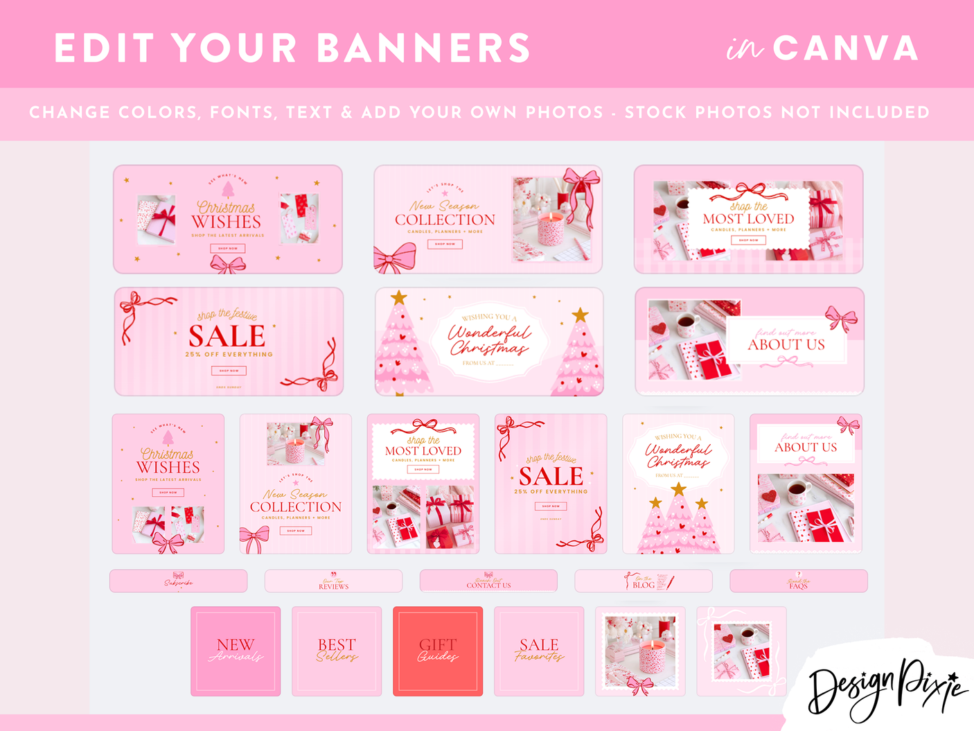 Pink Christmas Shopify Banner Templates