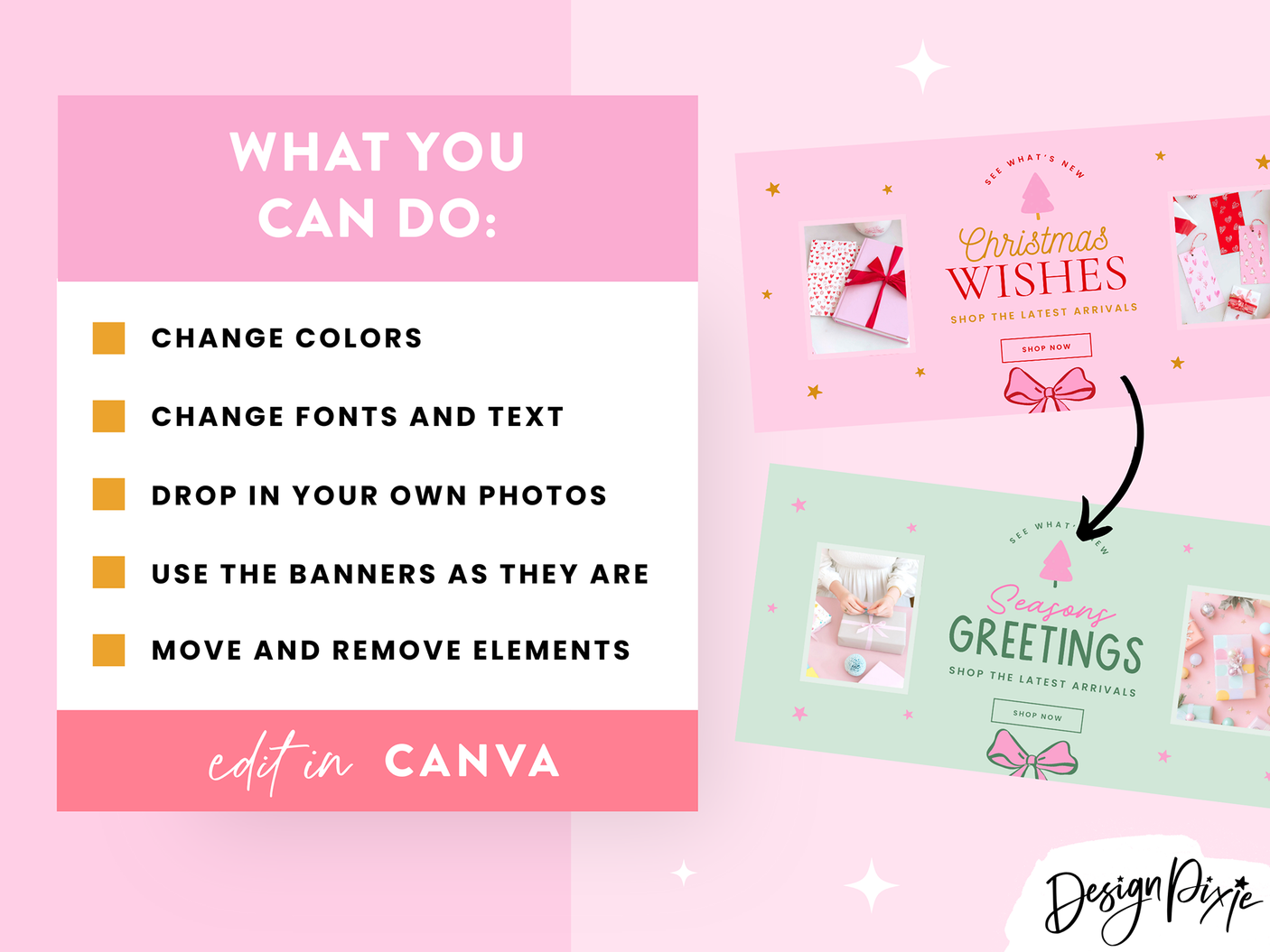 Pink Christmas Shopify Banner Templates