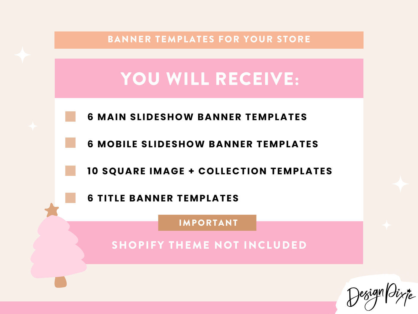 Pink Christmas Shop Banner Templates