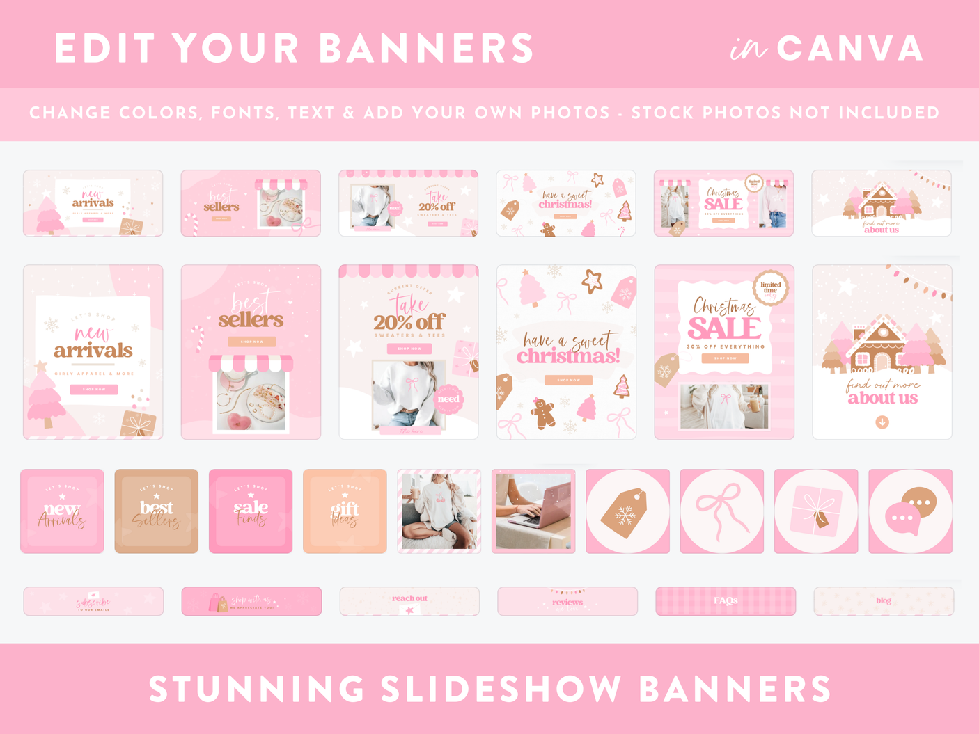 Pink Christmas Shop Banner Templates