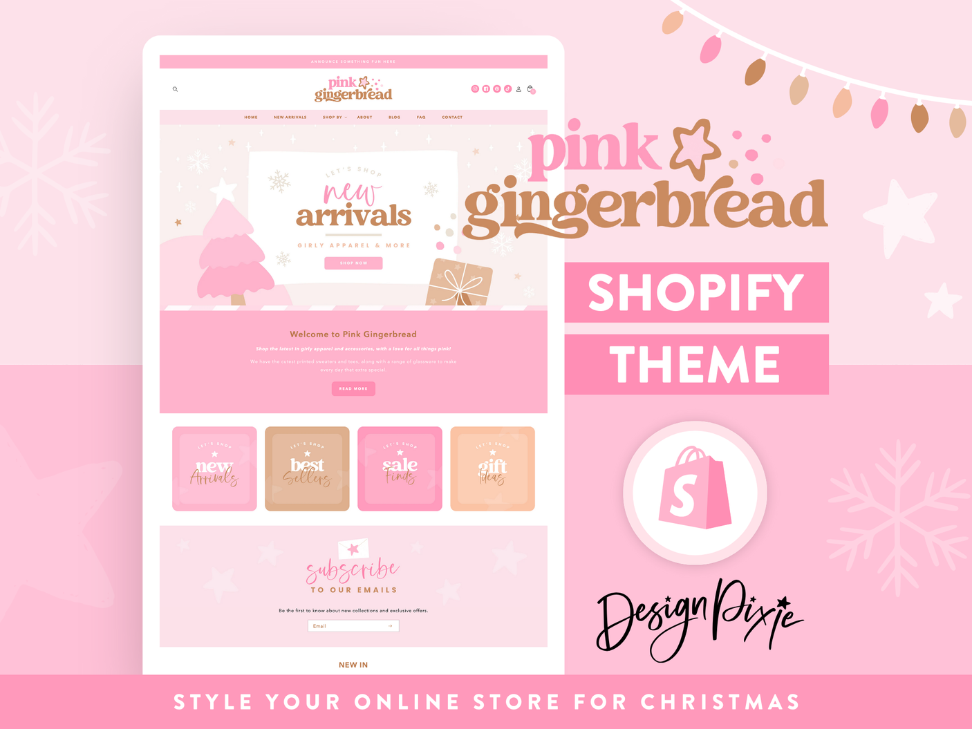 pink Christmas Shopify theme