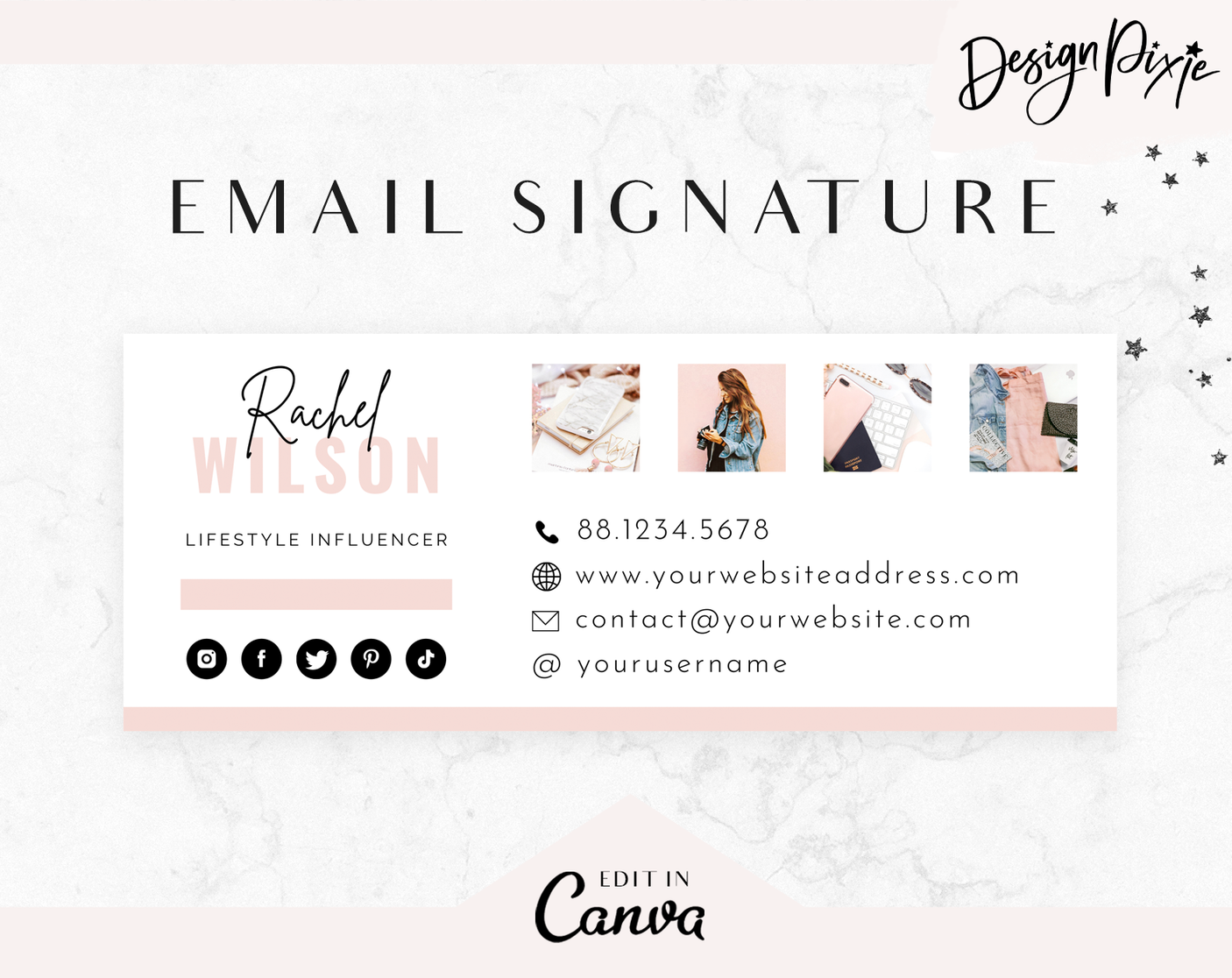 Rachel Email Signature Template - Design Pixie