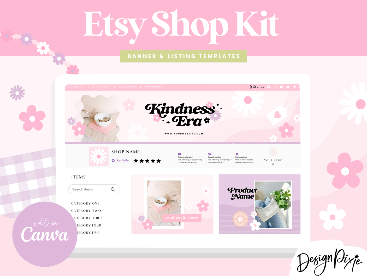 Kindness Era Etsy Shop Kit - Design Pixie