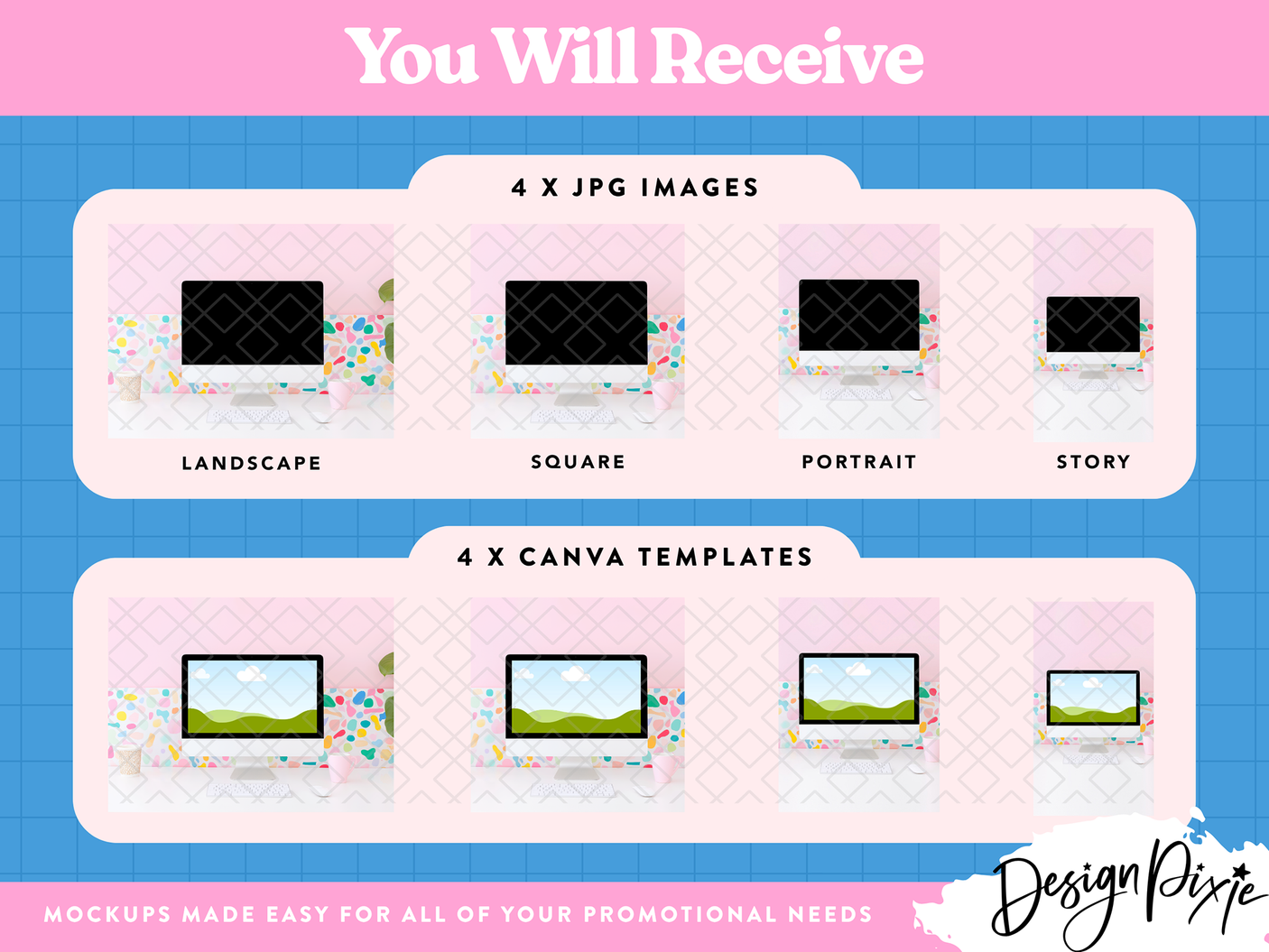 Bright Rainbow iMac Mockup