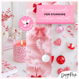 pretty pink and red christmas styled stock photos for blogging and website design