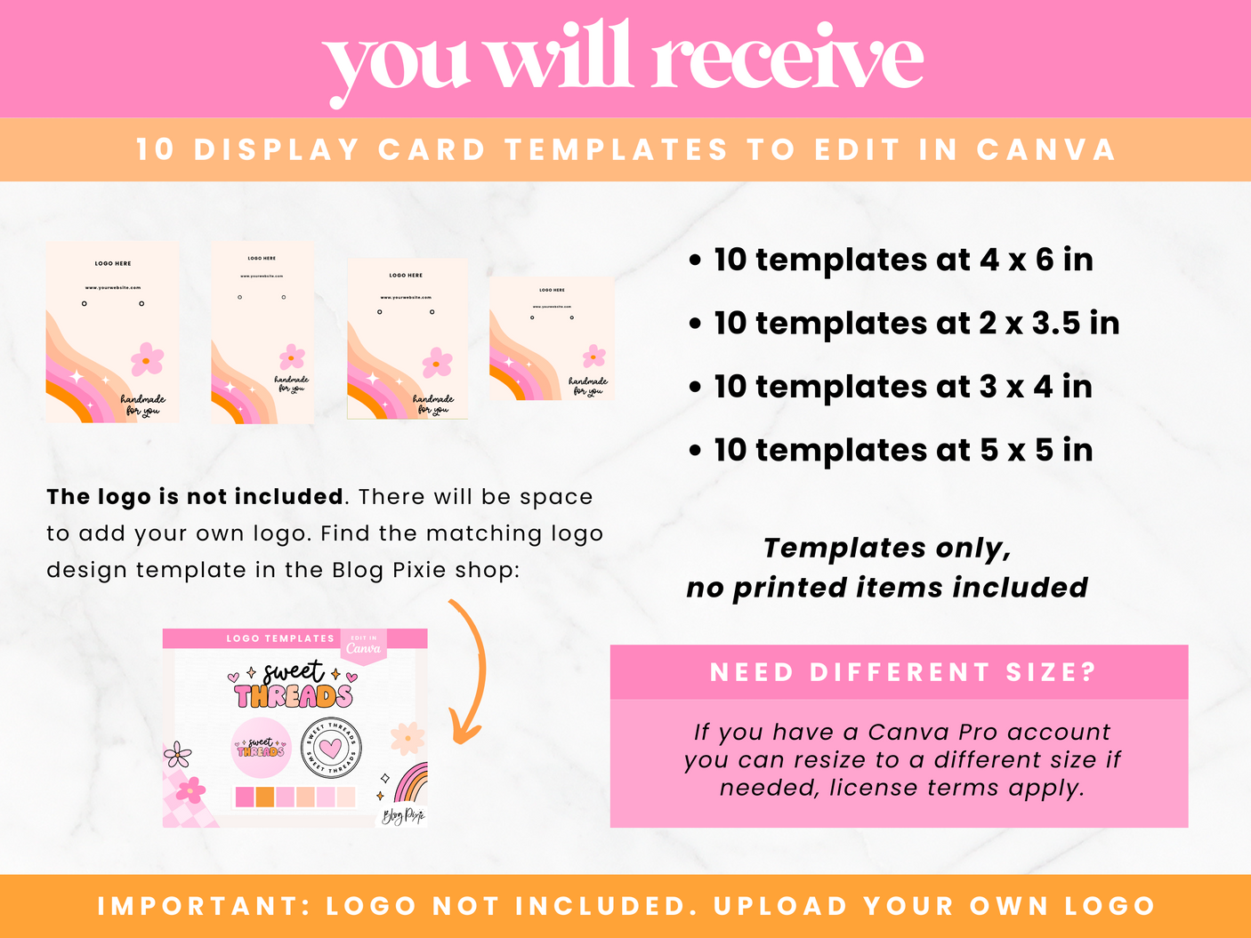 Pink Retro Display Card Templates - Design Pixie