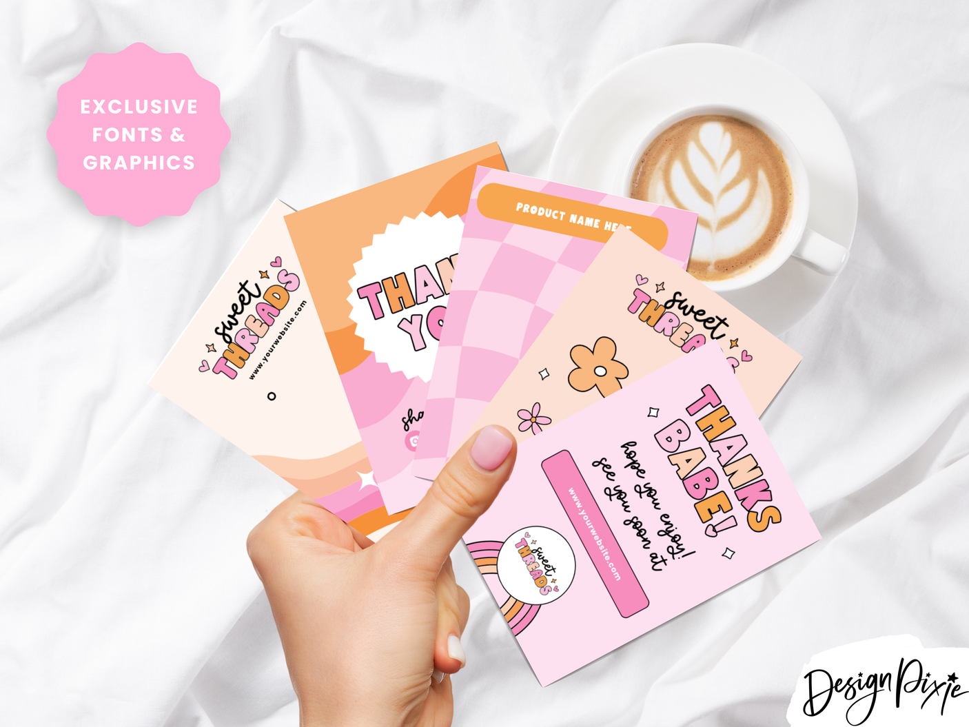 Pink Retro Display Card Templates - Design Pixie