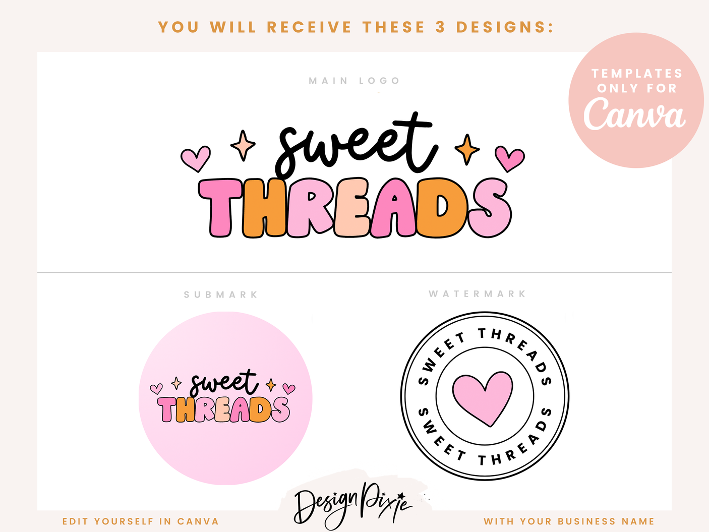 Pink Retro Logo Template - Design Pixie