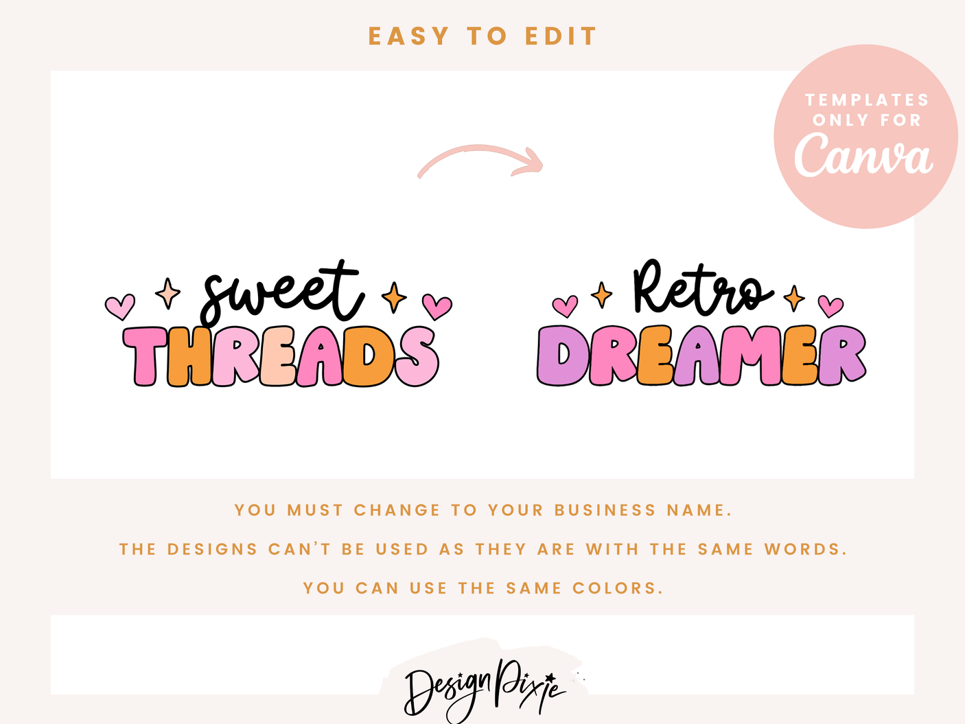 Pink Retro Logo Template - Design Pixie