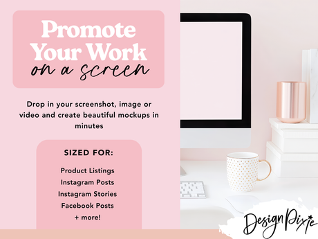 Blush Pink iMac Desk Mockup