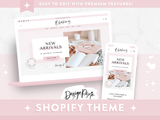 Pink Shopify Theme with aesthetic blush and marble design