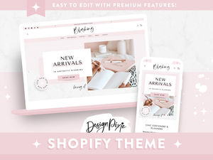 Pink Shopify Theme with aesthetic blush and marble design
