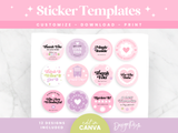 Pink Sticker Templates - Design Pixie