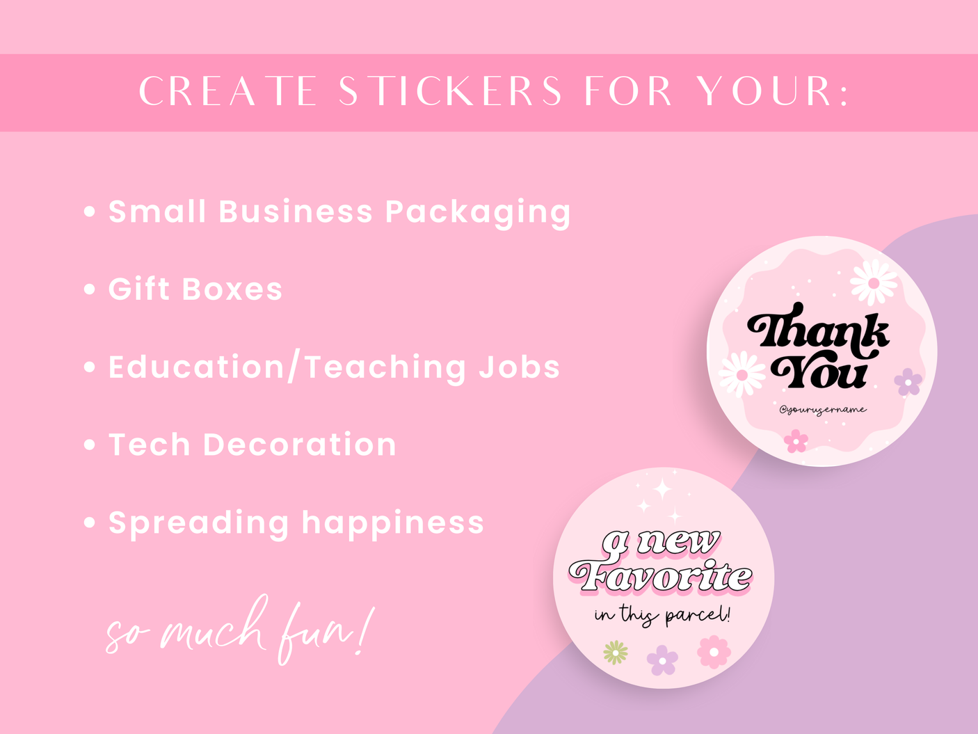 Pink Sticker Templates - Design Pixie